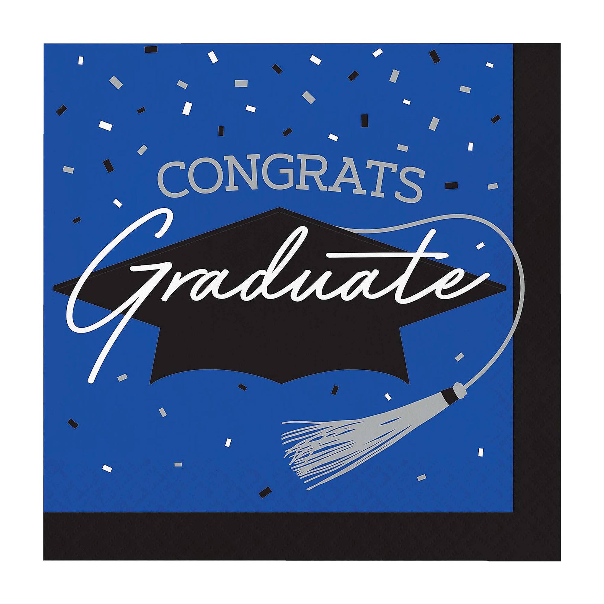 Creative Converting School Spirit Blue Graduation Dinner Napkins 108 Count